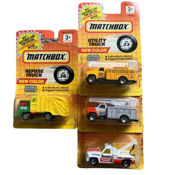 Vintage Matchbox Car Lot Utility Truck Energy Inc Telephone Co Franks Towing Re - Picture 9 of 9